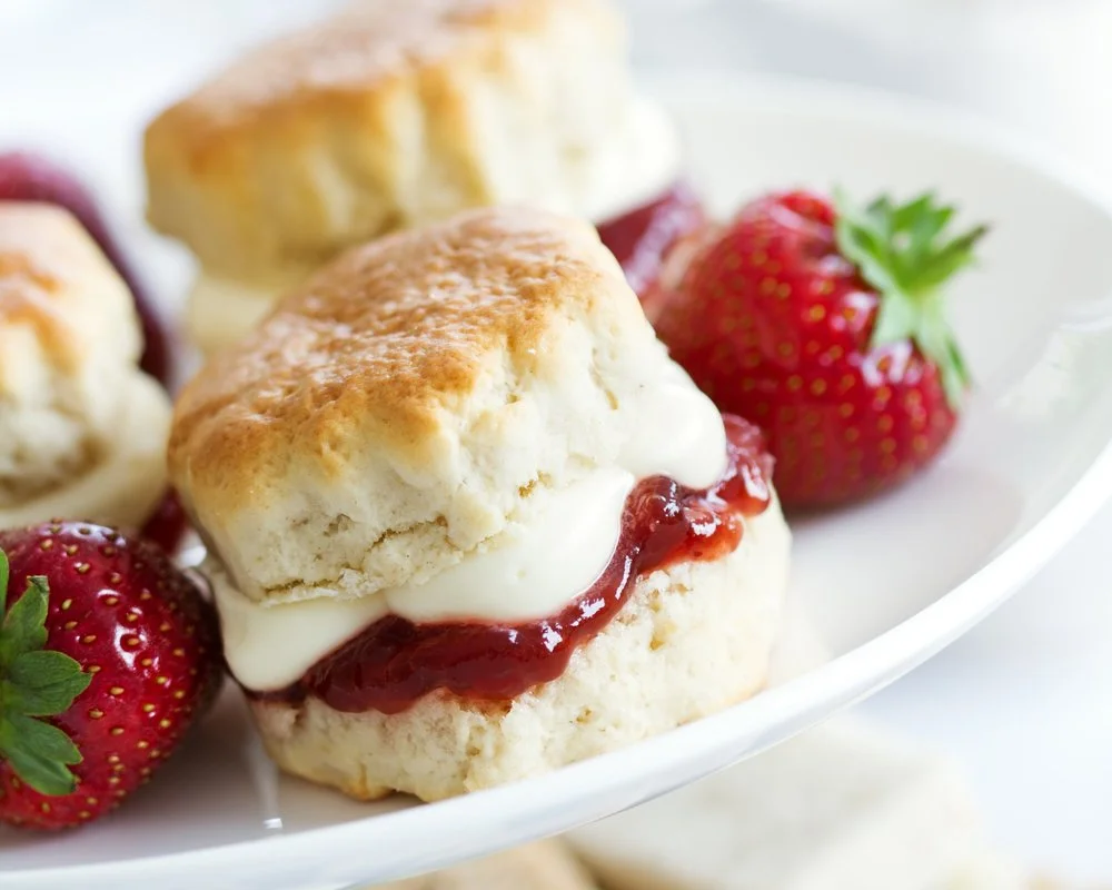 A homemade fruit scone photographed at The Willow